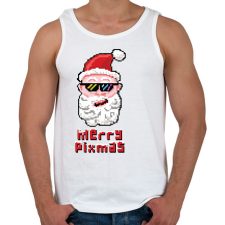 PRINTFASHION Merry Pixmas Karácsonyi ajándék - Férfi atléta - Fehér atléta, trikó