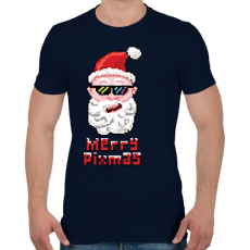 PRINTFASHION Merry Pixmas Karácsonyi ajándék - Férfi póló - Sötétkék