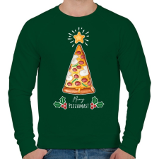 PRINTFASHION Merry Pizzamas fehér - Férfi pulóver - Sötétzöld férfi pulóver, kardigán