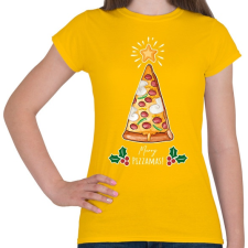PRINTFASHION Merry Pizzamas fehér - Női póló - Sárga női póló