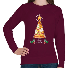 PRINTFASHION Merry Pizzamas fehér - Női pulóver - Bordó