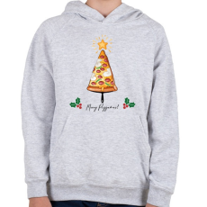 PRINTFASHION Merry Pizzamas pizzalapáttal - Gyerek kapucnis pulóver - Sport szürke