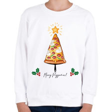 PRINTFASHION Merry Pizzamas pizzalapáttal - Gyerek pulóver - Fehér gyerek pulóver, kardigán