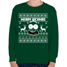 PRINTFASHION Merry Rickmas - fehér - Gyerek pulóver - Sötétzöld