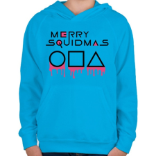 PRINTFASHION Merry Squidmas jelek - Gyerek kapucnis pulóver - Azúrkék gyerek pulóver, kardigán