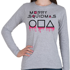 PRINTFASHION Merry Squidmas jelek - Női hosszú ujjú póló - Sport szürke
