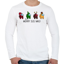 PRINTFASHION Merry Susmas - Férfi hosszú ujjú póló - Fehér férfi póló