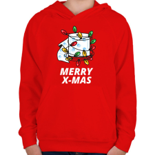 PRINTFASHION MERRY X-MAS 3 - Gyerek kapucnis pulóver - Piros gyerek pulóver, kardigán