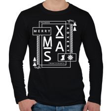 PRINTFASHION Merry Xmas - Férfi hosszú ujjú póló - Fekete férfi póló