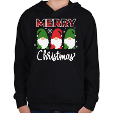 PRINTFASHION merry xmas - Gyerek kapucnis pulóver - Fekete gyerek pulóver, kardigán