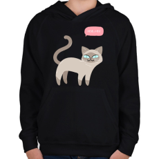 PRINTFASHION Mesélj még - Gyerek kapucnis pulóver - Fekete