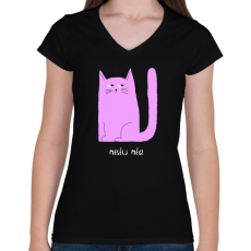 PRINTFASHION MESELJ MEG - Női V-nyakú póló - Fekete
