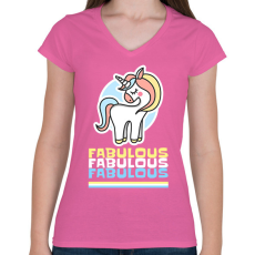 PRINTFASHION MESES - Női V-nyakú póló - Rózsaszín