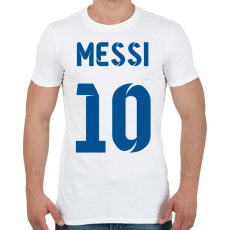 PRINTFASHION Messi 10 kék - Férfi póló - Fehér
