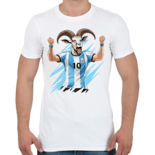 PRINTFASHION Messi a GOAT - Férfi póló - Fehér férfi póló