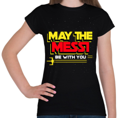 PRINTFASHION MESSI BE WITH YOU - Női póló - Fekete