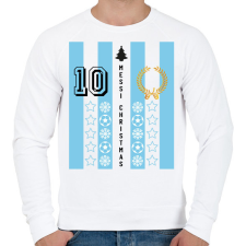 PRINTFASHION Messi Christmas - Férfi pulóver - Fehér férfi pulóver, kardigán
