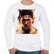 PRINTFASHION Messi - Férfi hosszú ujjú póló - Fehér