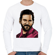 PRINTFASHION Messi - Férfi pulóver - Fehér