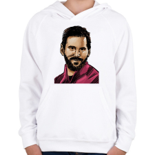 PRINTFASHION Messi - Gyerek kapucnis pulóver - Fehér gyerek pulóver, kardigán