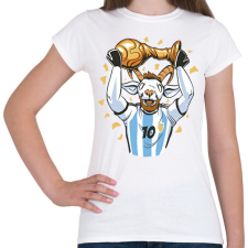 PRINTFASHION Messi - The Goat - Női póló - Fehér női póló