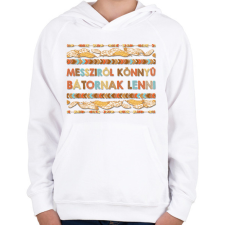 PRINTFASHION Messziről könnyű - Omaha - Gyerek kapucnis pulóver - Fehér gyerek pulóver, kardigán