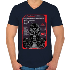 PRINTFASHION Mesterséges intelligencia - Férfi V-nyakú póló - Sötétkék