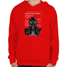 PRINTFASHION Mesterséges intelligencia - Gyerek kapucnis pulóver - Piros