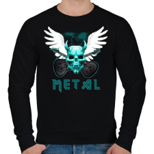 PRINTFASHION METAL2 - Férfi pulóver - Fekete férfi pulóver, kardigán