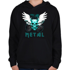 PRINTFASHION METAL2 - Gyerek kapucnis pulóver - Fekete