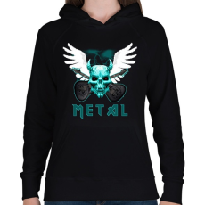 PRINTFASHION METAL2 - Női kapucnis pulóver - Fekete