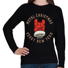 PRINTFASHION Metal Christmas - Női pulóver - Fekete női pulóver, kardigán