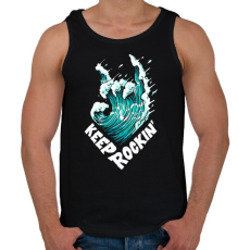 PRINTFASHION Metál hullám - Férfi atléta - Fekete