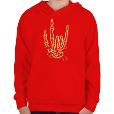PRINTFASHION Metál kéz - Gyerek kapucnis pulóver - Piros gyerek pulóver, kardigán