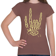PRINTFASHION Metál kéz - Női póló - Mogyoróbarna női póló
