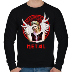 PRINTFASHION metal lady - Férfi pulóver - Fekete
