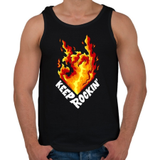 PRINTFASHION Metál láng - Férfi atléta - Fekete atléta, trikó