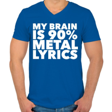 PRINTFASHION Metal lyrics - Férfi V-nyakú póló - Királykék