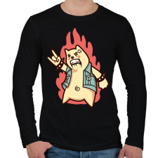PRINTFASHION Metal maci - Férfi hosszú ujjú póló - Fekete férfi póló