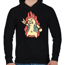PRINTFASHION Metal maci - Férfi kapucnis pulóver - Fekete férfi pulóver, kardigán