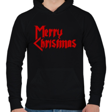 PRINTFASHION Metal Merry Christmas - Férfi kapucnis pulóver - Fekete férfi pulóver, kardigán