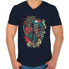 PRINTFASHION Metal Mulisha - Férfi V-nyakú póló - Sötétkék