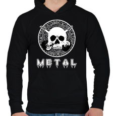 PRINTFASHION metal skull - Férfi kapucnis pulóver - Fekete