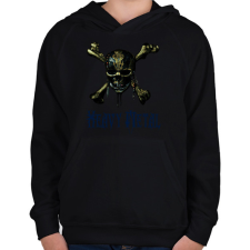 PRINTFASHION metal skull - Gyerek kapucnis pulóver - Fekete gyerek pulóver, kardigán