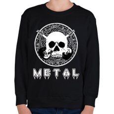 PRINTFASHION metal skull - Gyerek pulóver - Fekete