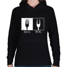 PRINTFASHION Metál villa - Női kapucnis pulóver - Fekete női pulóver, kardigán