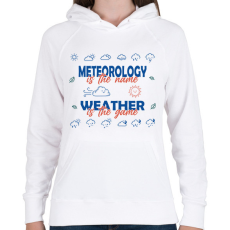 PRINTFASHION Meteorology is the name - Női kapucnis pulóver - Fehér