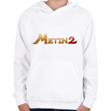 PRINTFASHION Metin2 logo - Gyerek kapucnis pulóver - Fehér gyerek pulóver, kardigán