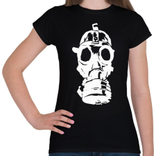 PRINTFASHION Metro Toxic Gas Mask (Fehér) - Női póló - Fekete női póló
