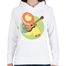 PRINTFASHION Mexikó-sombrero-gitár - Női kapucnis pulóver - Fehér